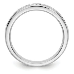 14K White Gold 9-Stone 3/4 carat Round Diamond Complete Channel Band