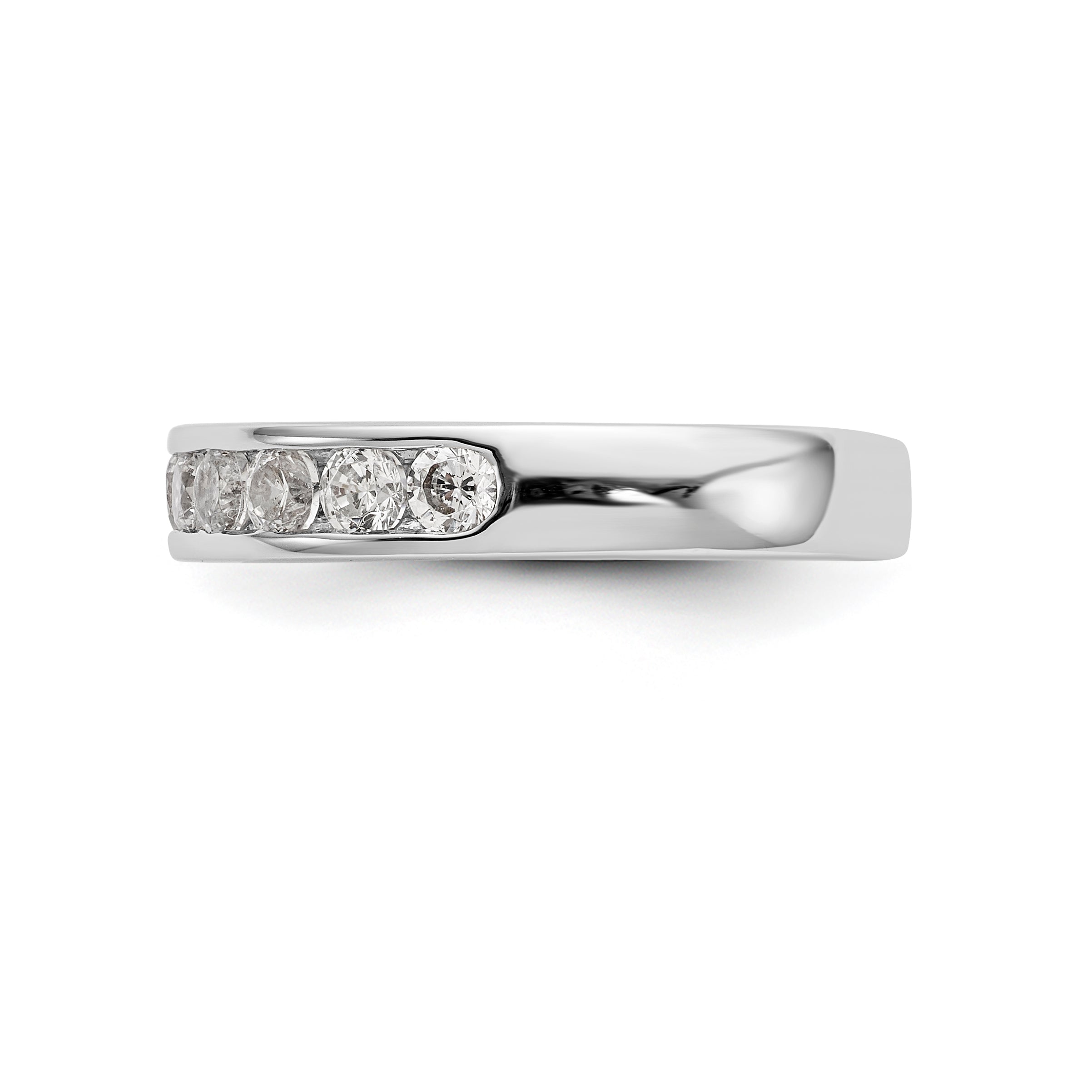 14K White Gold 9-Stone 3/4 carat Round Diamond Complete Channel Band - 6