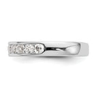 14K White Gold 9-Stone 3/4 carat Round Diamond Complete Channel Band