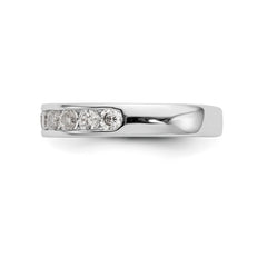 14K White Gold 9-Stone 3/4 carat Round Diamond Complete Channel Band - 6