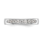 14K White Gold 9-Stone 3/4 carat Round Diamond Complete Channel Band