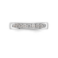 14K White Gold 9-Stone 3/4 carat Round Diamond Complete Channel Band - 6