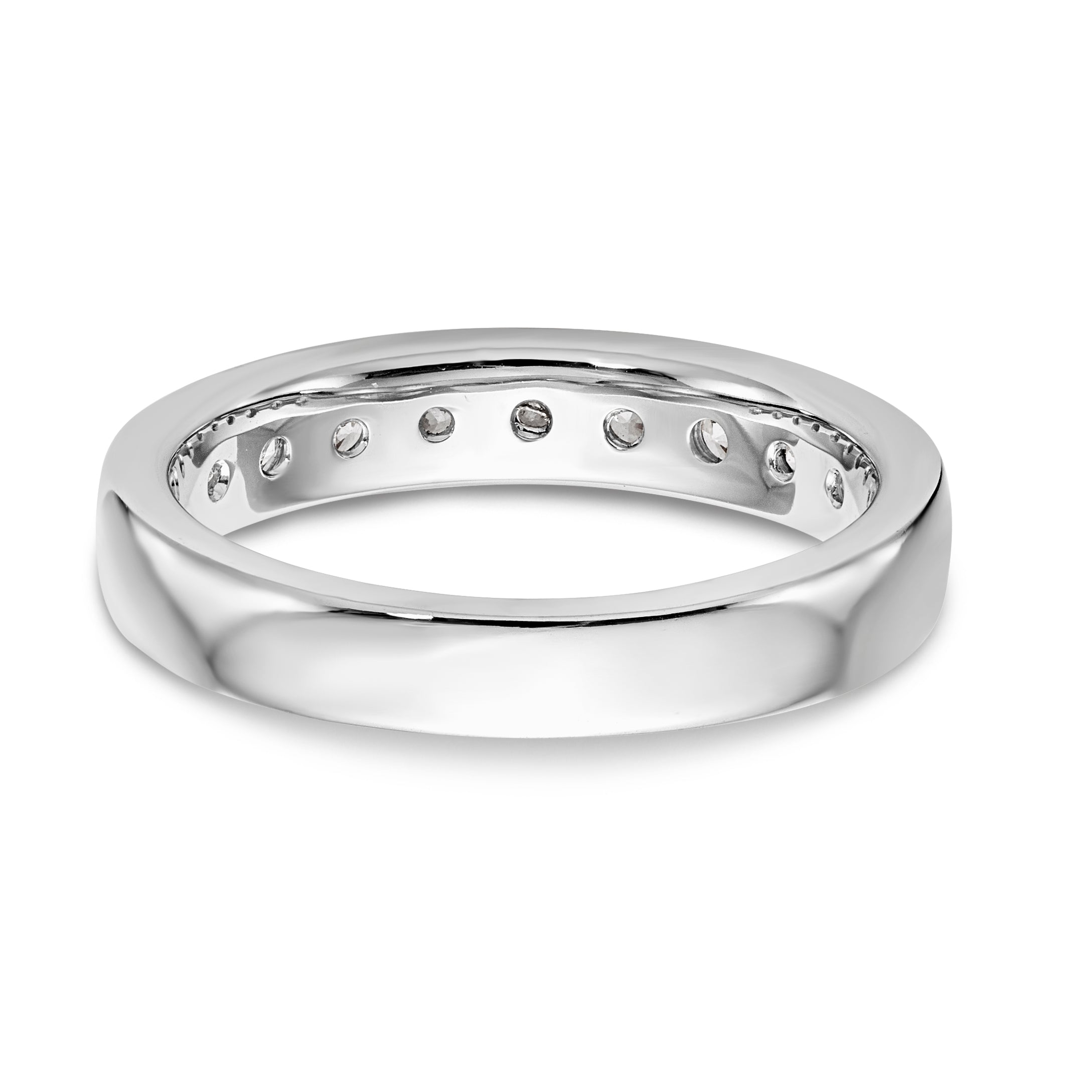 14K White Gold 9-Stone 3/4 carat Round Diamond Complete Channel Band - 6