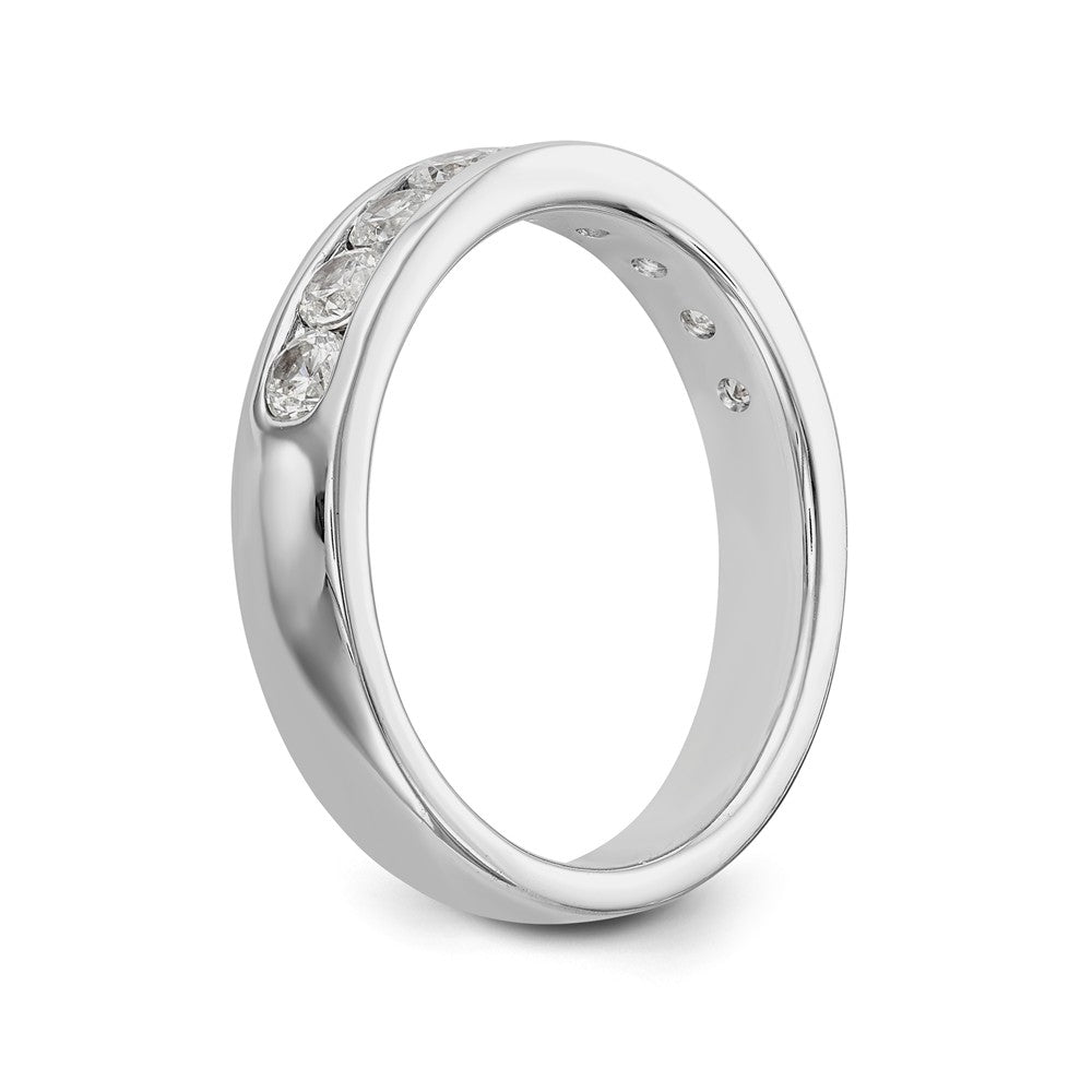 14K White Gold 9-Stone 3/4 carat Round Diamond Complete Channel Band - 6