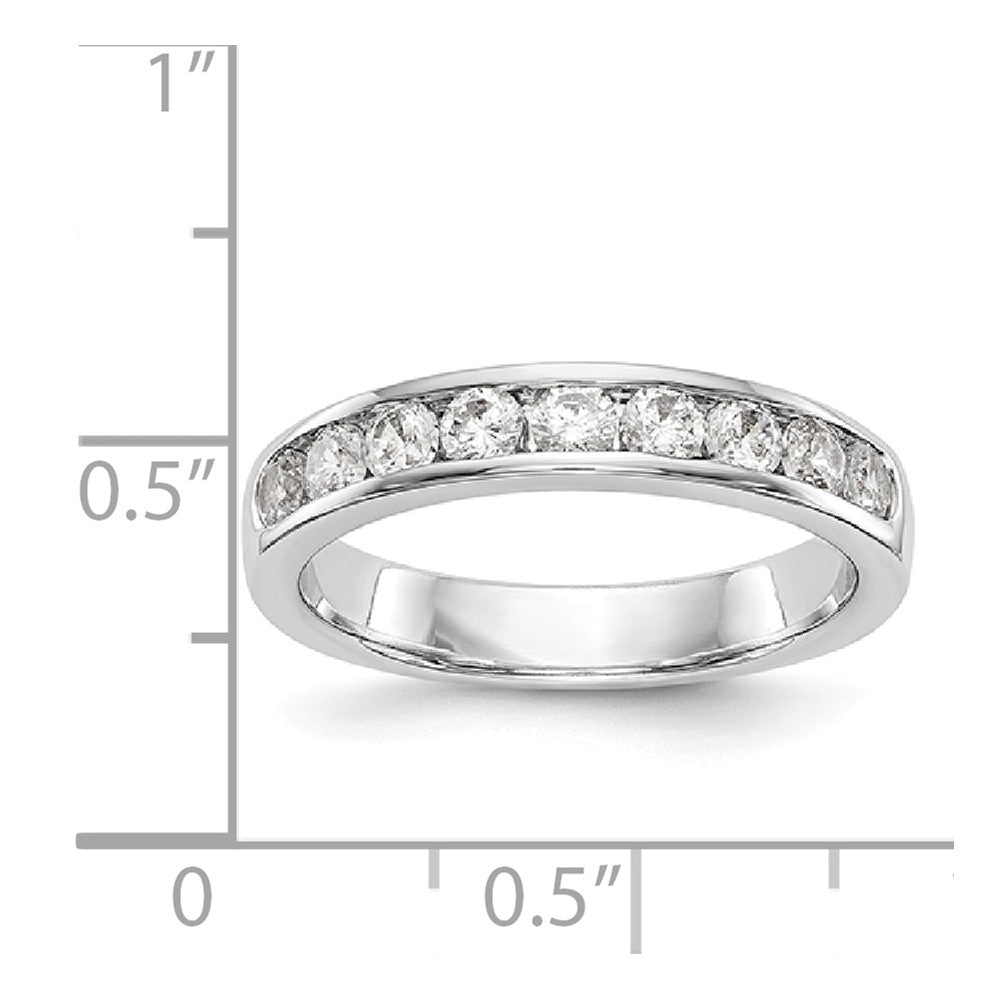 14K White Gold 9-Stone Diamond Channel Band