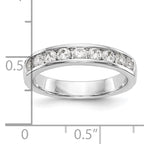 14K White Gold 9-Stone 3/4 carat Round Diamond Complete Channel Band