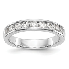 14K White Gold 9-Stone 3/4 carat Round Diamond Complete Channel Band - 6