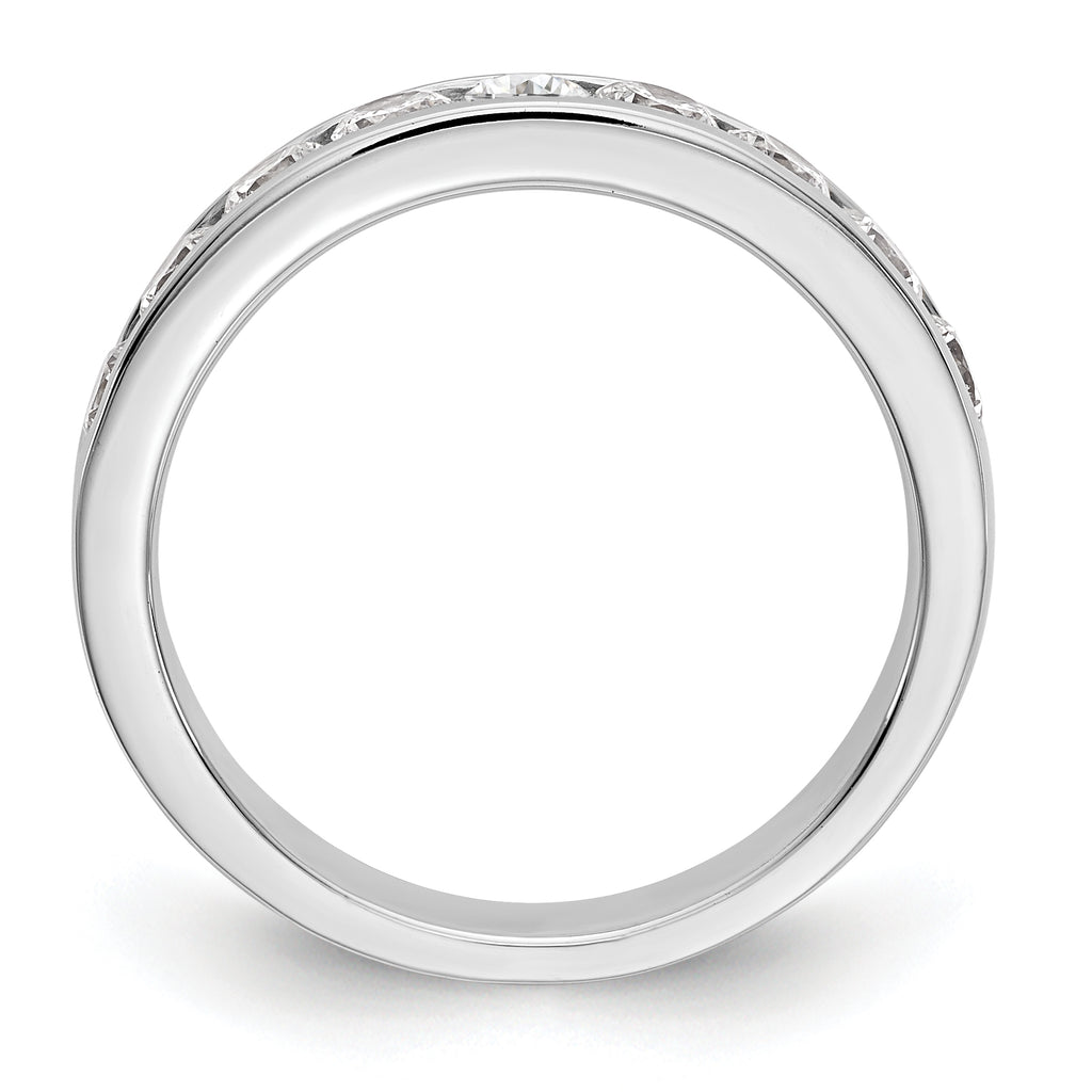 14K White Gold 9-Stone 7/8 carat Round Diamond Complete Channel Band