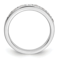 14K White Gold 9-Stone 7/8 carat Round Diamond Complete Channel Band