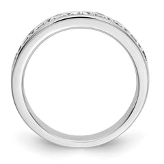 14K White Gold 9-Stone 7/8 carat Round Diamond Complete Channel Band - 6