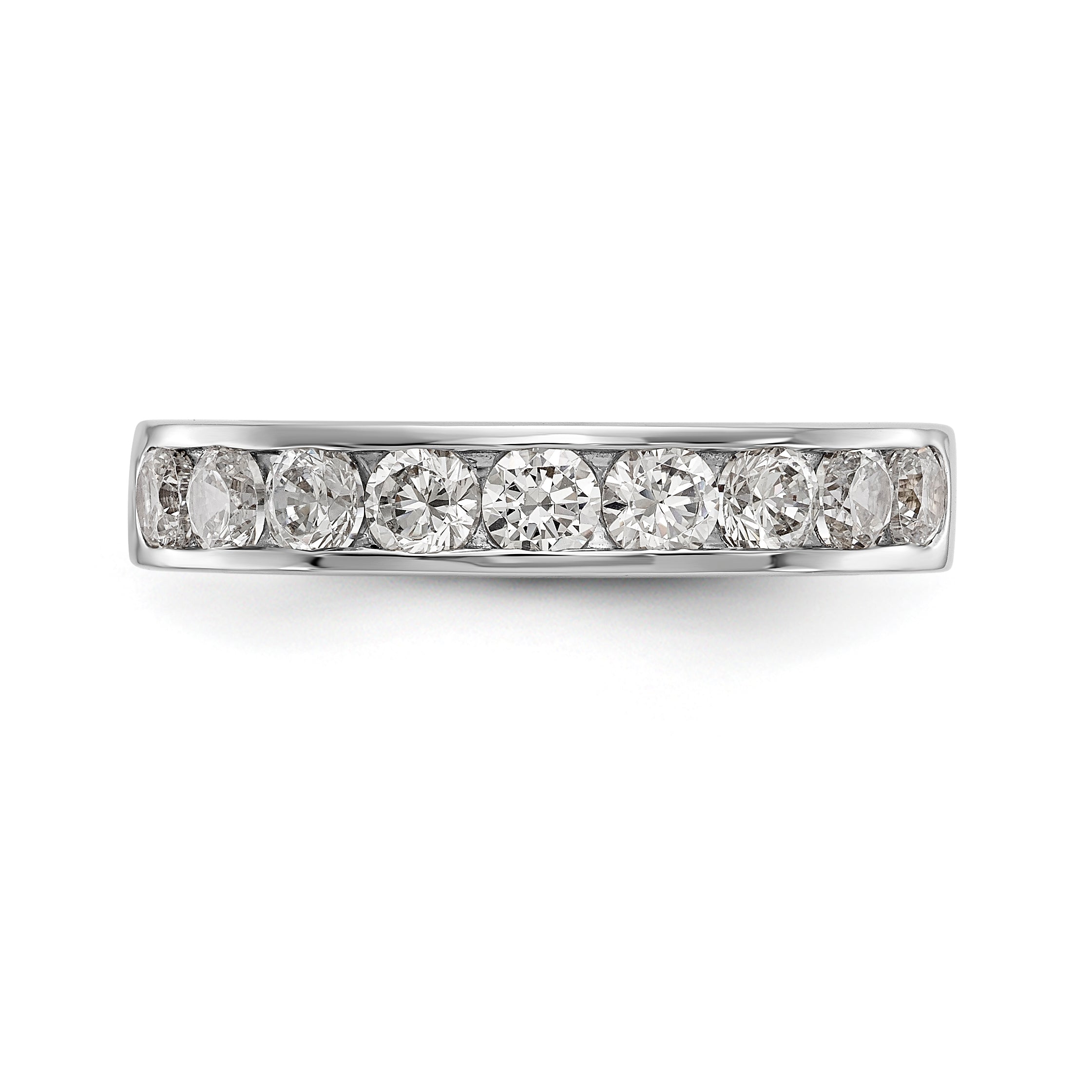 14K White Gold 9-Stone 7/8 carat Round Diamond Complete Channel Band - 6
