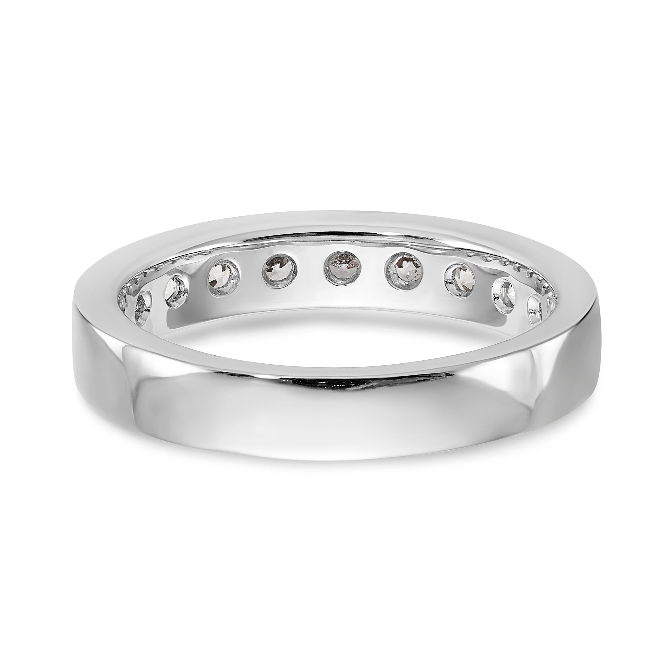 14K White Gold 9-Stone 7/8 carat Round Diamond Complete Channel Band - 6