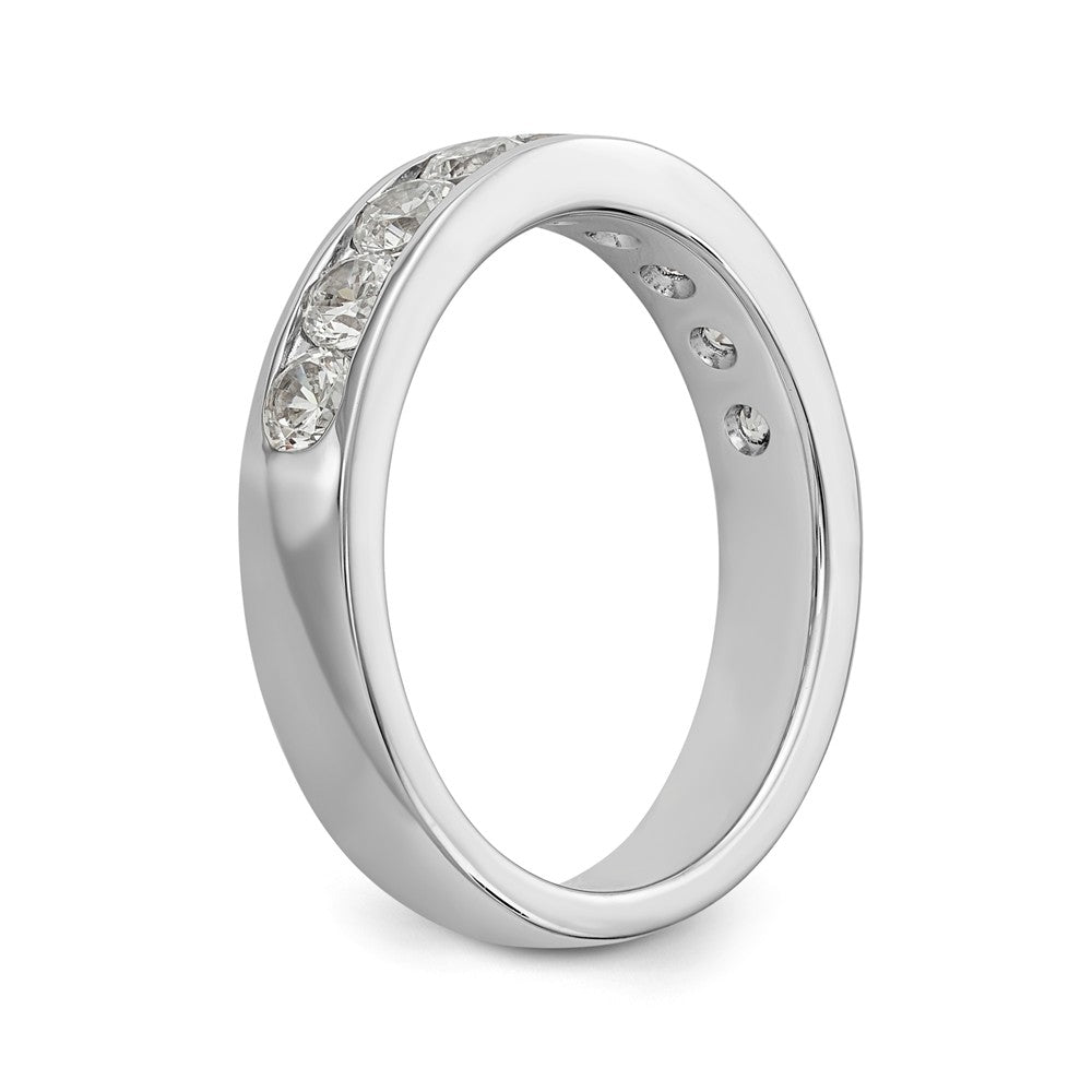 14K White Gold 9-Stone 7/8 carat Round Diamond Complete Channel Band - 6