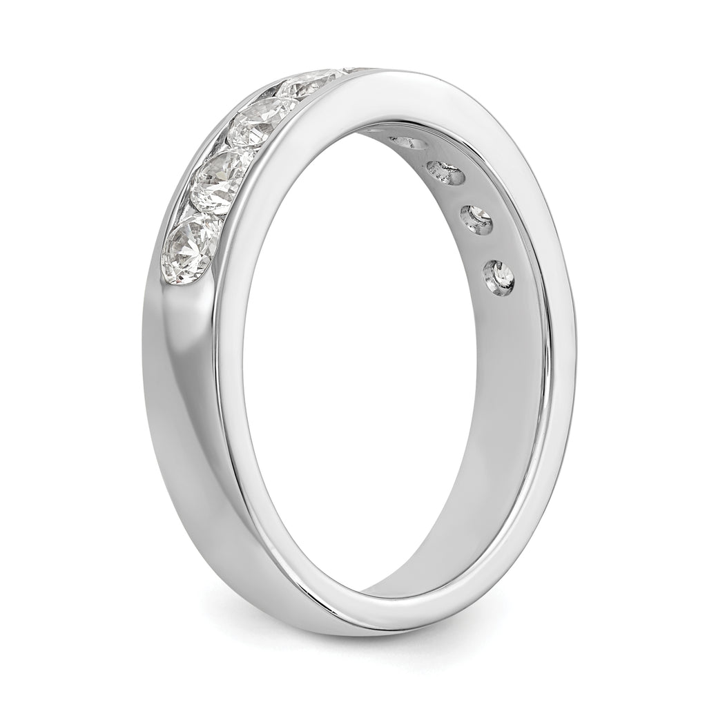 14K White Gold 9-Stone 7/8 carat Round Diamond Complete Channel Band