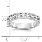 14K White Gold 9-Stone 7/8 carat Round Diamond Complete Channel Band