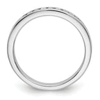 14K White Gold 9-Stone 1/5 carat Round Diamond Complete Channel Band