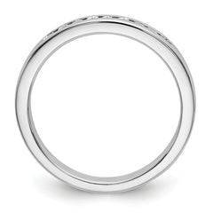 14K White Gold 9-Stone 1/5 carat Round Diamond Complete Channel Band