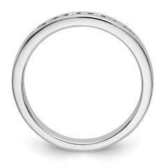 14K White Gold 9-Stone 1/5 carat Round Diamond Complete Channel Band - 6
