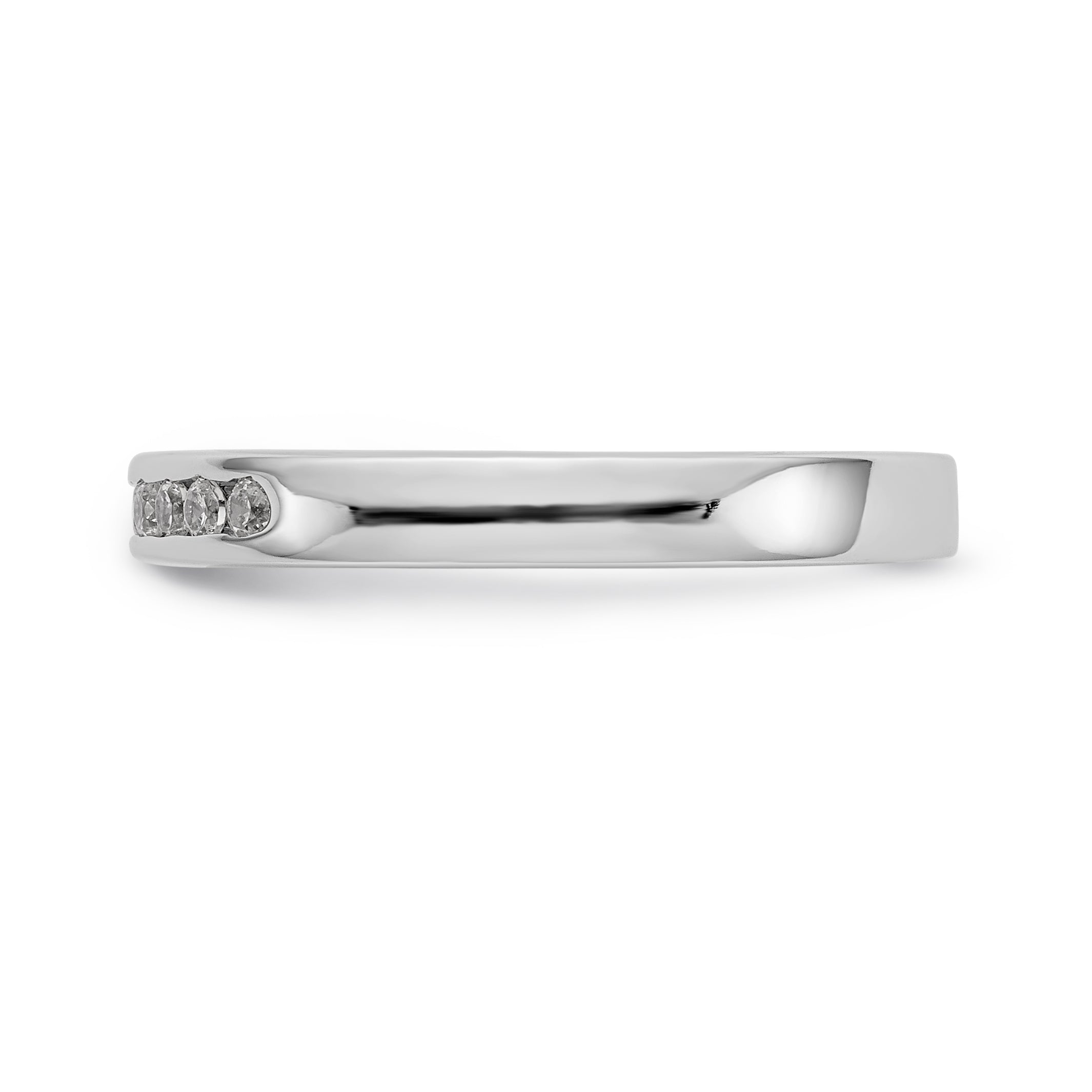 14K White Gold 9-Stone 1/5 carat Round Diamond Complete Channel Band - 6
