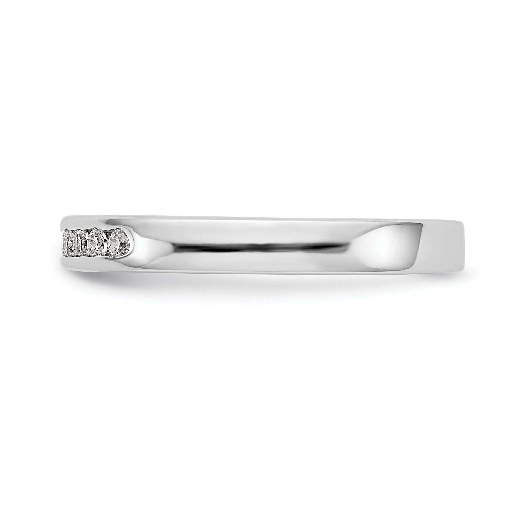 14K White Gold 9-Stone 1/5 carat Round Diamond Complete Channel Band