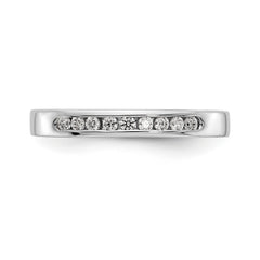 14K White Gold 9-Stone 1/5 carat Round Diamond Complete Channel Band - 6
