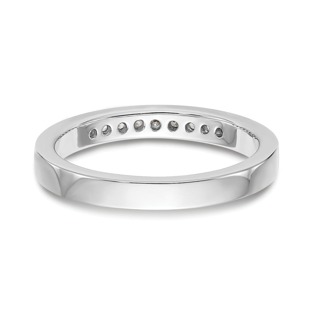 14K White Gold 9-Stone 1/5 carat Round Diamond Complete Channel Band