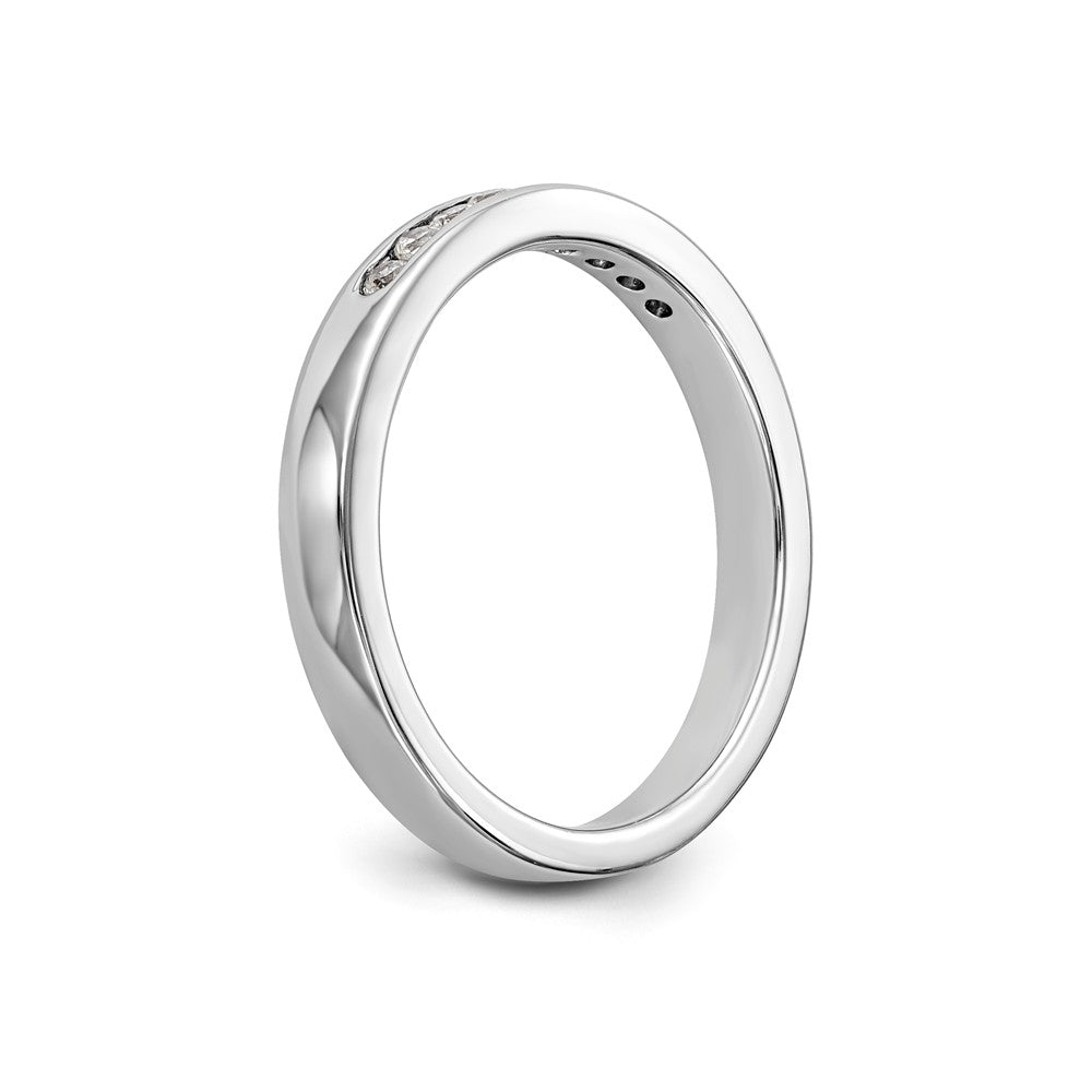 14K White Gold 9-Stone 1/5 carat Round Diamond Complete Channel Band - 6