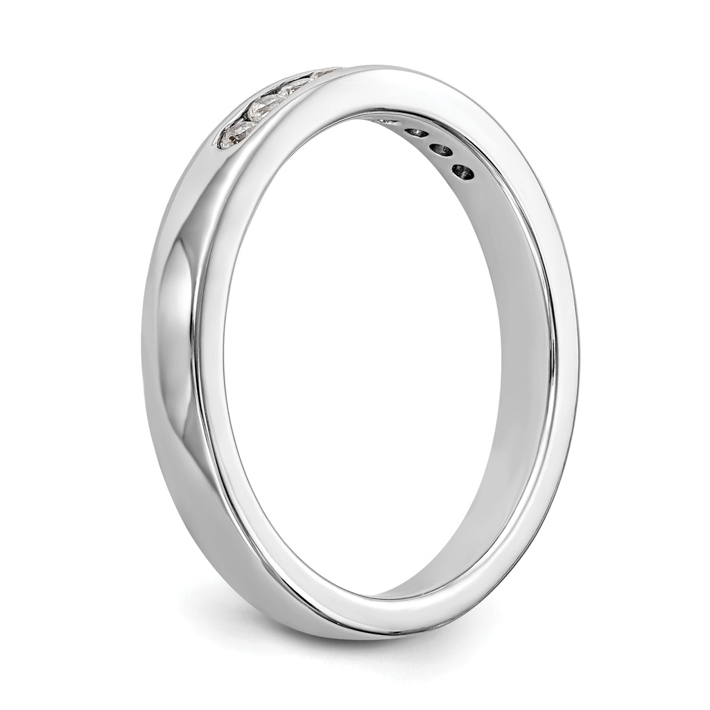 14K White Gold 9-Stone 1/5 carat Round Diamond Complete Channel Band