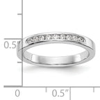 14K White Gold 9-Stone 1/5 carat Round Diamond Complete Channel Band