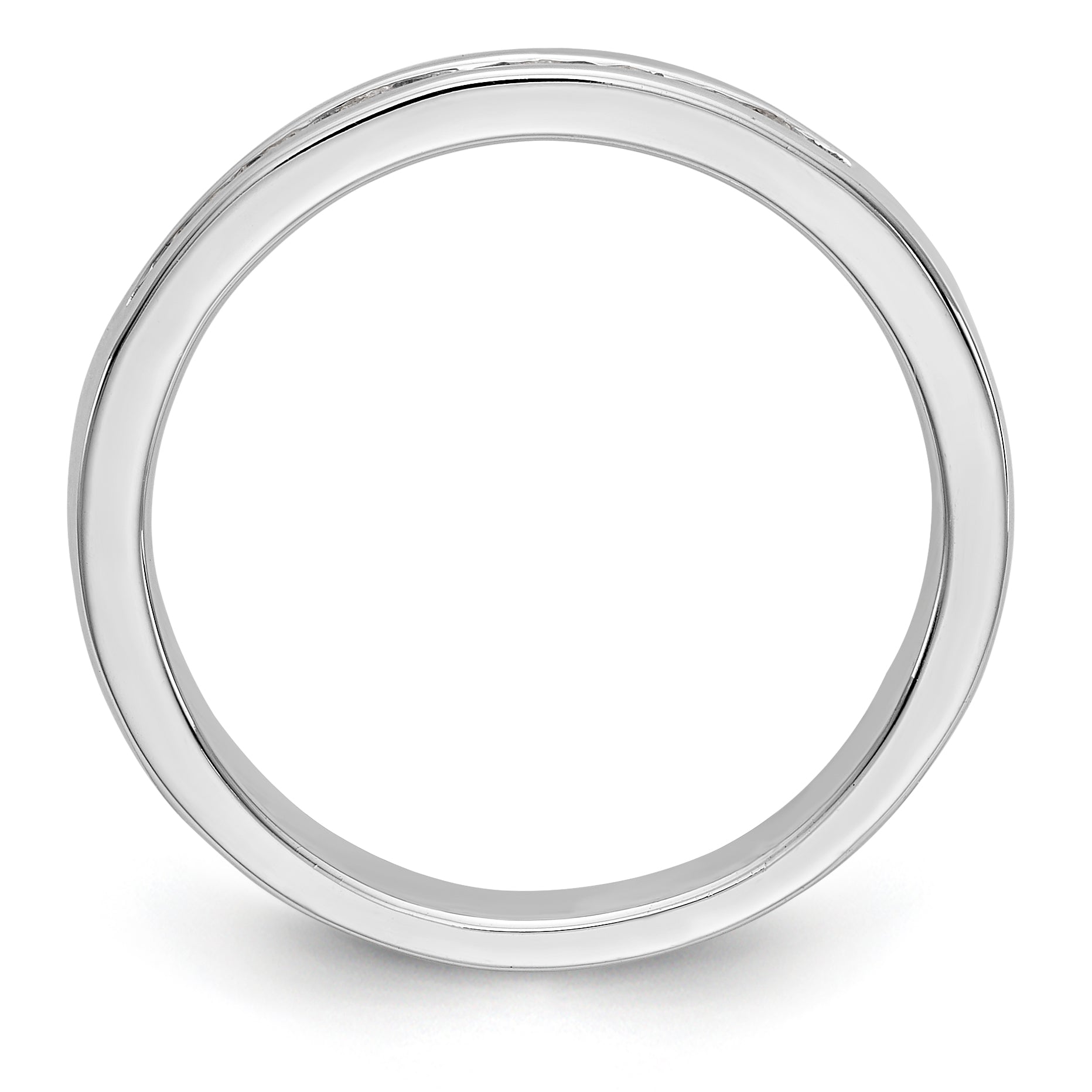 14K White Gold 9-Stone 1/4 carat Round Diamond Complete Channel Band Secondary image