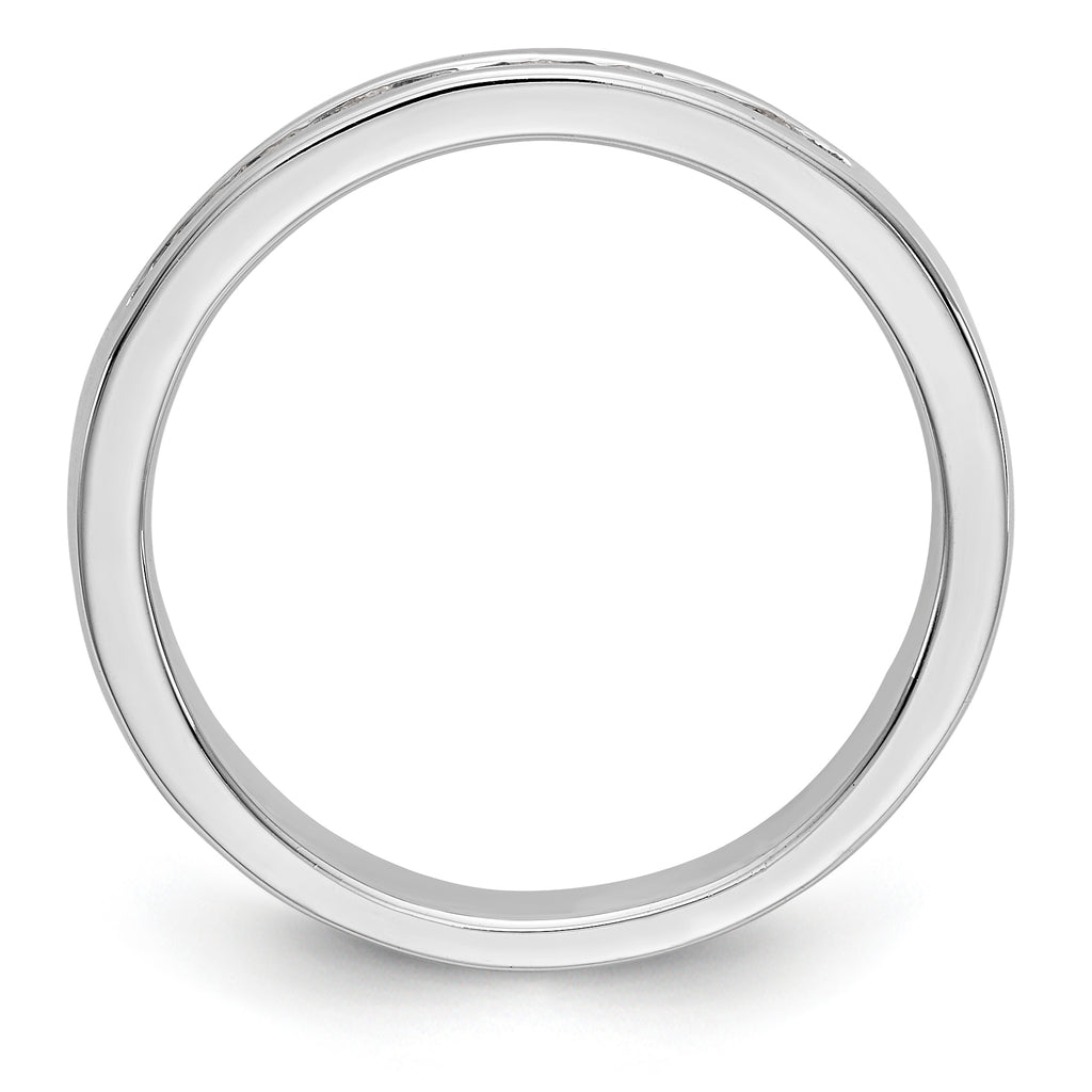 14K White Gold 9-Stone 1/4 carat Round Diamond Complete Channel Band