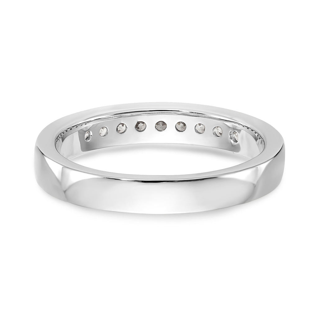 14K White Gold 9-Stone 1/4 carat Round Diamond Complete Channel Band