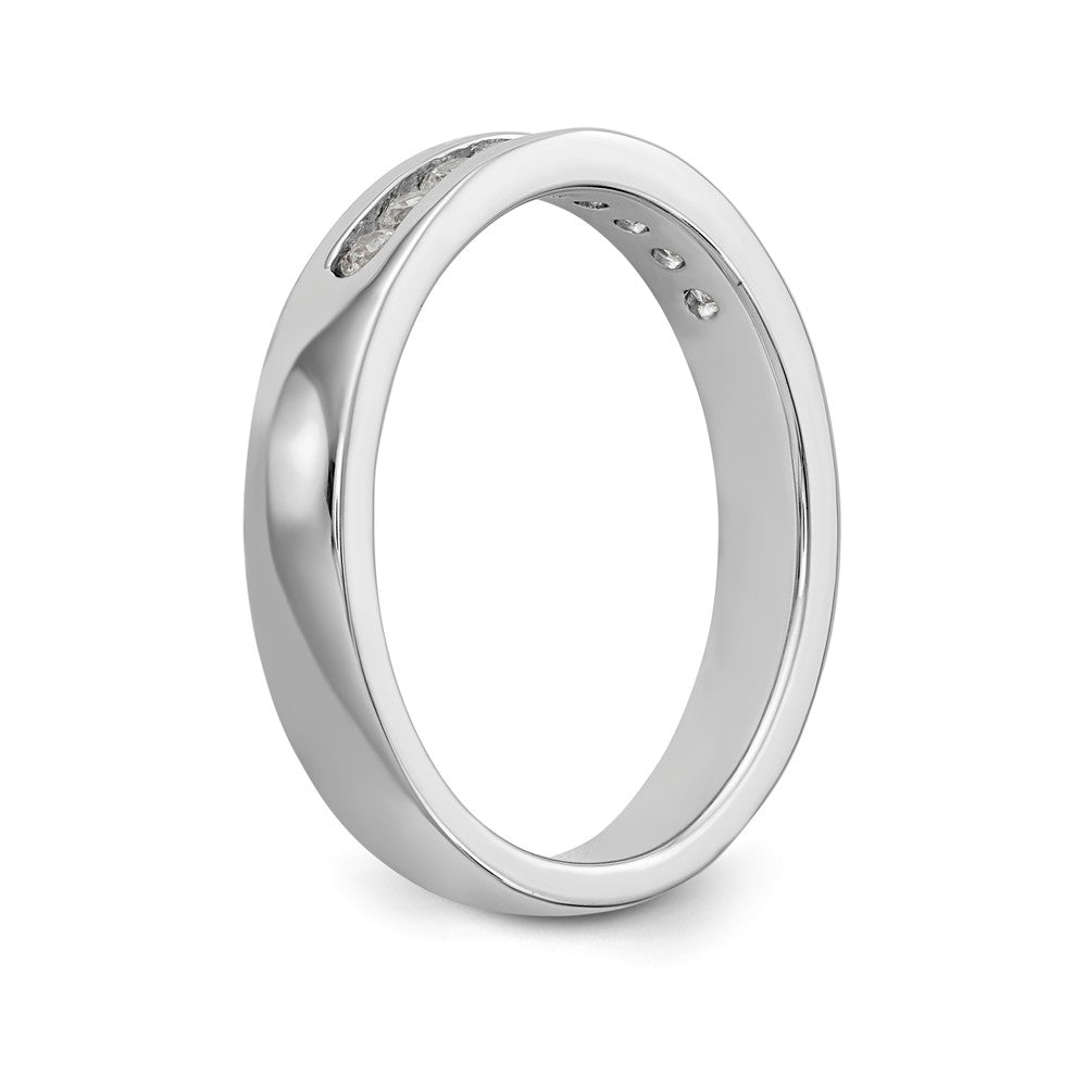 14K White Gold 9-Stone 1/4 carat Round Diamond Complete Channel Band