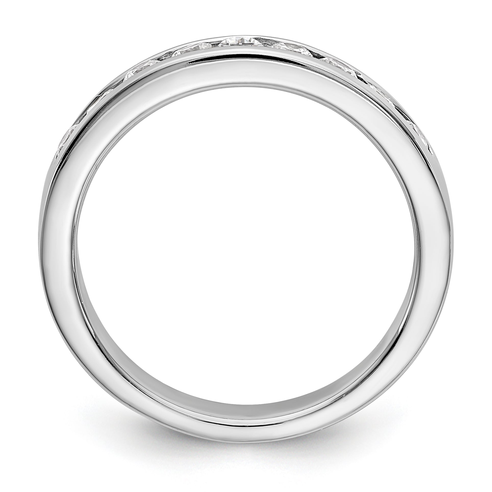 14K White Gold 9-Stone 1/2 carat Round Diamond Complete Channel Band Secondary image