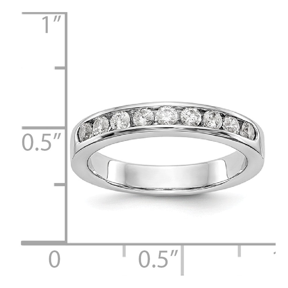 14K White Gold 9-Stone Diamond Channel Band