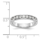 14K White Gold 9-Stone Diamond Channel Band
