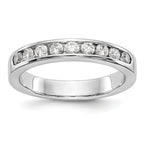 14K White Gold 9-Stone 1/2 carat Round Diamond Complete Channel Band