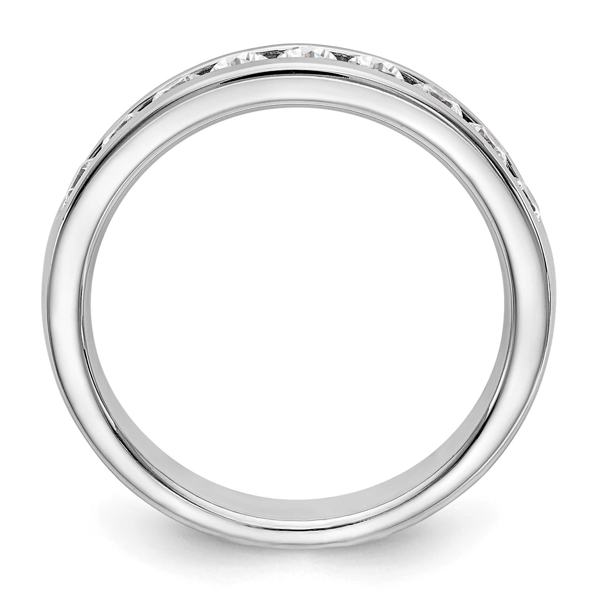14K White Gold 9-Stone 1/2 carat Round Diamond Complete Channel Band Secondary image