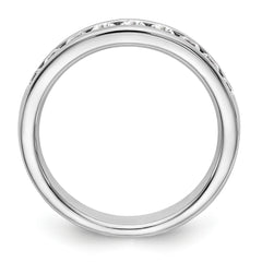 14K White Gold 9-Stone 1/2 carat Round Diamond Complete Channel Band - 6