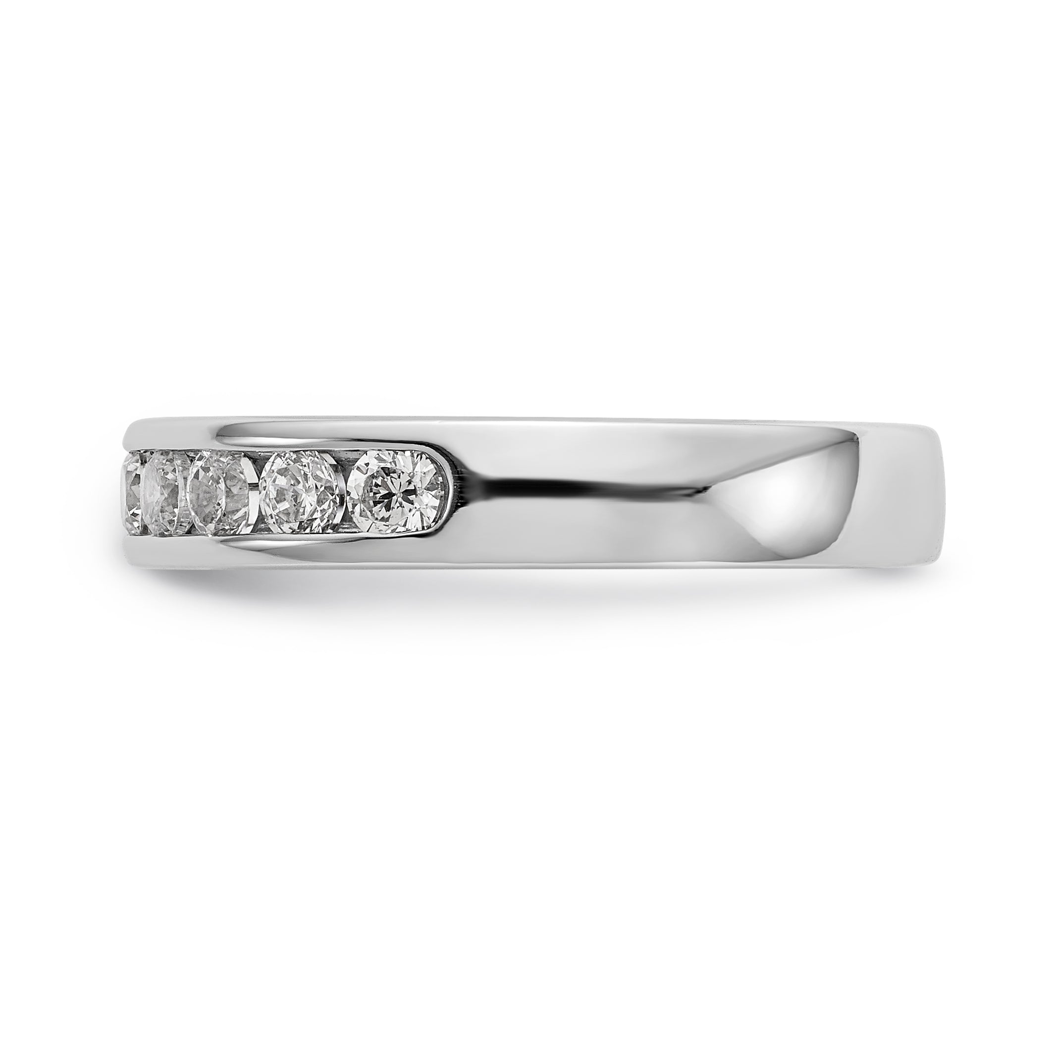 14K White Gold 9-Stone 1/2 carat Round Diamond Complete Channel Band - 6