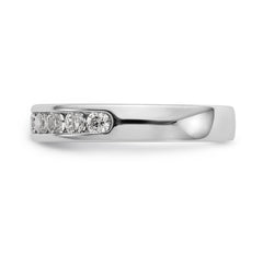 14K White Gold 9-Stone 1/2 carat Round Diamond Complete Channel Band - 6
