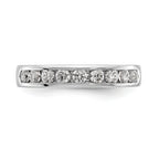 14K White Gold 9-Stone 1/2 carat Round Diamond Complete Channel Band