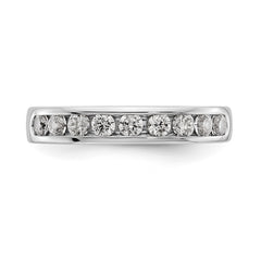 14K White Gold 9-Stone 1/2 carat Round Diamond Complete Channel Band - 6