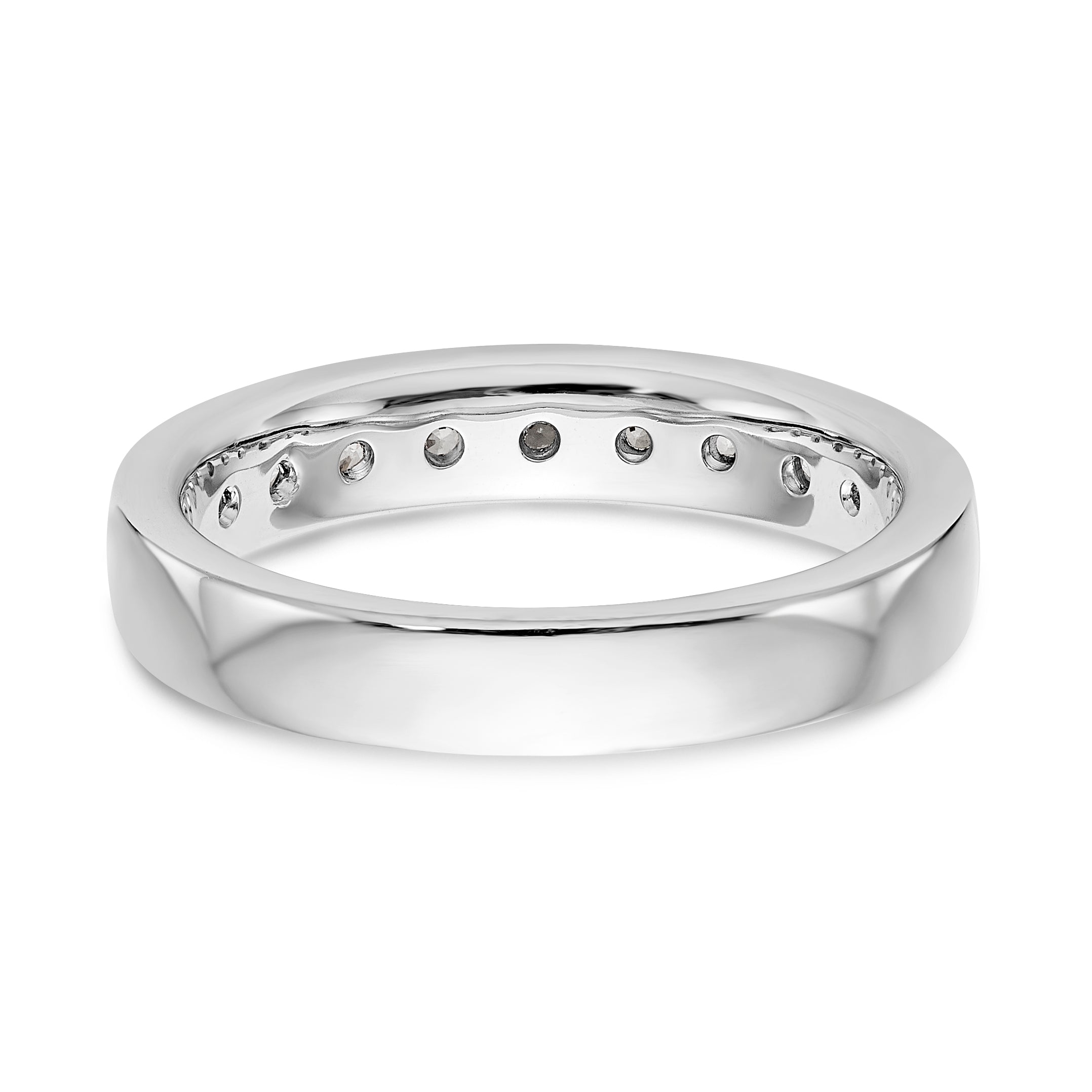 14K White Gold 9-Stone 1/2 carat Round Diamond Complete Channel Band - 6