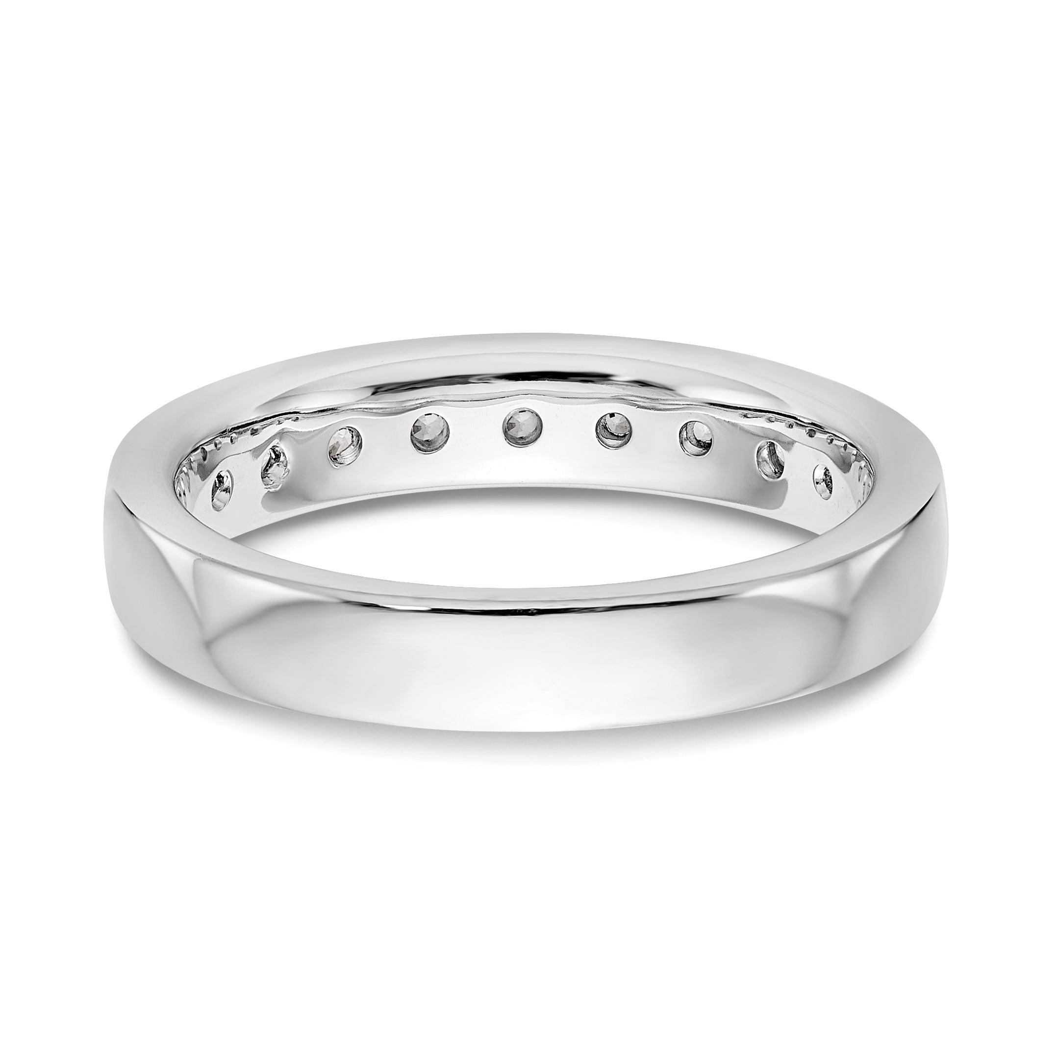 14K White Gold 9-Stone 1/2 carat Round Diamond Complete Channel Band