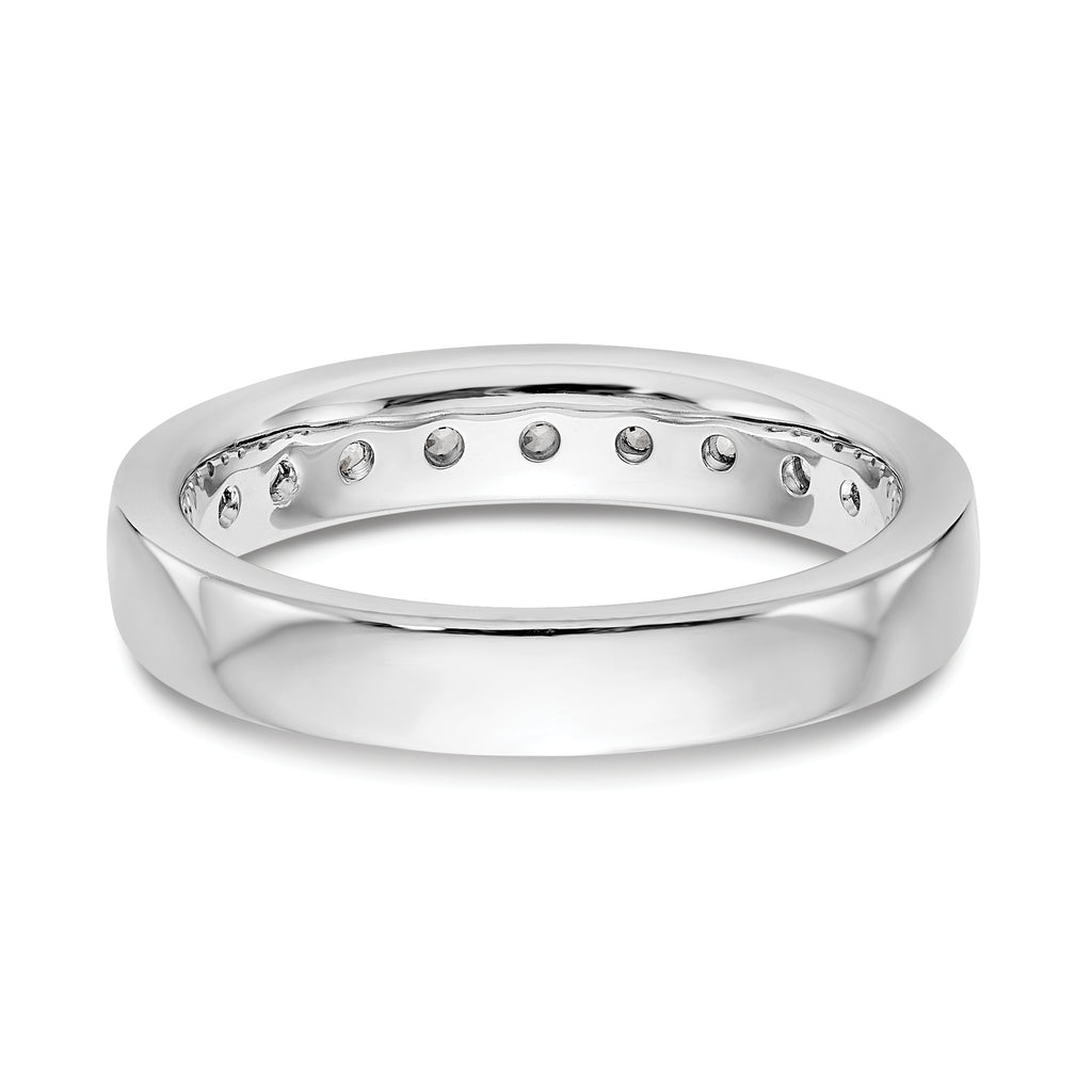14K White Gold 9-Stone 1/2 carat Round Diamond Complete Channel Band