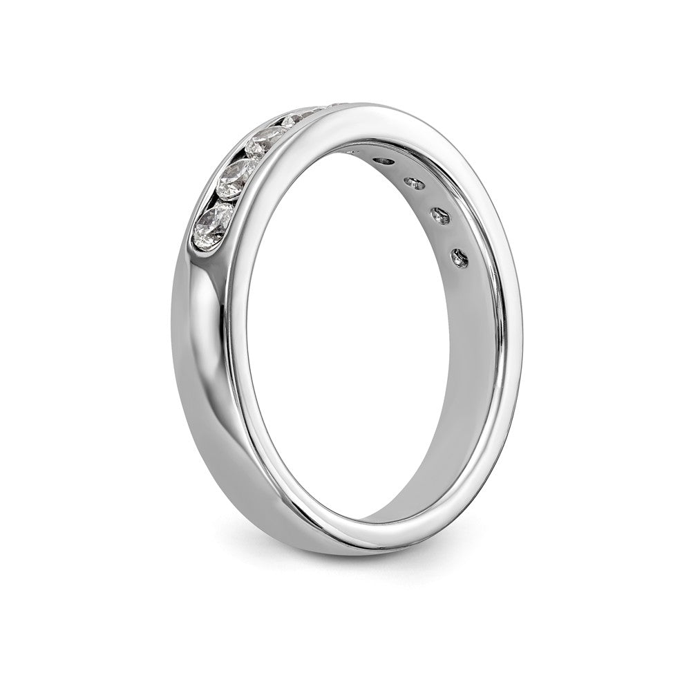 14K White Gold 9-Stone 1/2 carat Round Diamond Complete Channel Band - 6