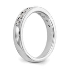 14K White Gold 9-Stone 1/2 carat Round Diamond Complete Channel Band