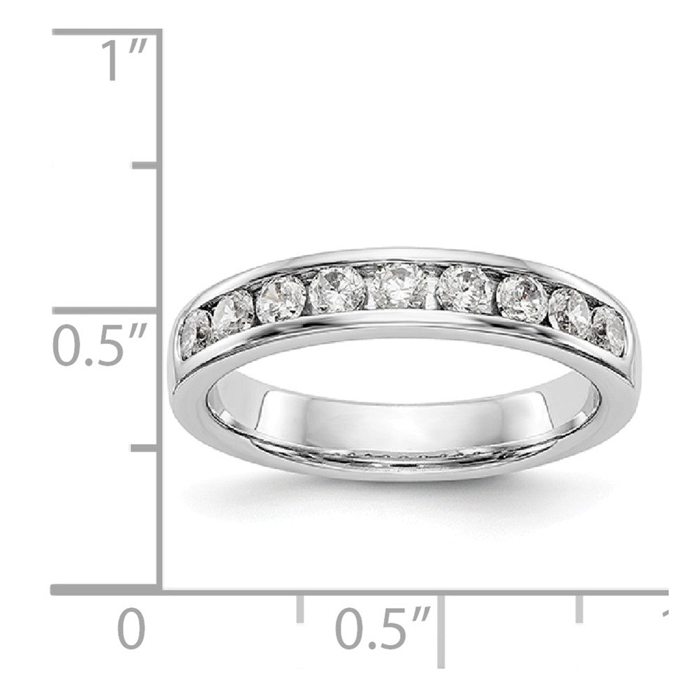 14K White Gold 9-Stone Diamond Channel Band