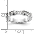 14K White Gold 9-Stone 1/2 carat Round Diamond Complete Channel Band